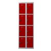 Phoenix PL Series PL2460GRC 2 Column 8 Door Personal Locker Combo Grey Body/Red Doors with Combination Locks 0