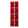 Phoenix PL Series PL2460GRE 2 Column 8 Door Personal Locker Combo Grey Body/Red Doors with Electronic Locks 0
