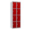 Phoenix PL Series PL2460GRE 2 Column 8 Door Personal Locker Combo Grey Body/Red Doors with Electronic Locks 1