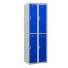 Phoenix PL Series PL2260GBE 2 Column 4 Door Personal Locker Combo Grey Body/Blue Doors with Electronic Locks 1