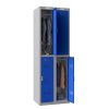 Phoenix PL Series PL2260GBE 2 Column 4 Door Personal Locker Combo Grey Body/Blue Doors with Electronic Locks 2