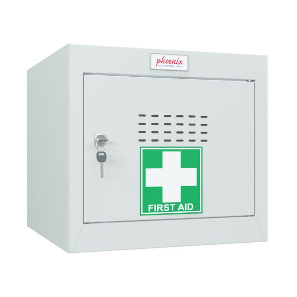 Phoenix MC0344GGK Size 1 Light Grey Medical Cube Locker with Key Lock