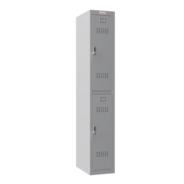 Phoenix PL 300D Series PL1233GGE 1 Column 2 Door Personal locker in Grey with Electronic Lock